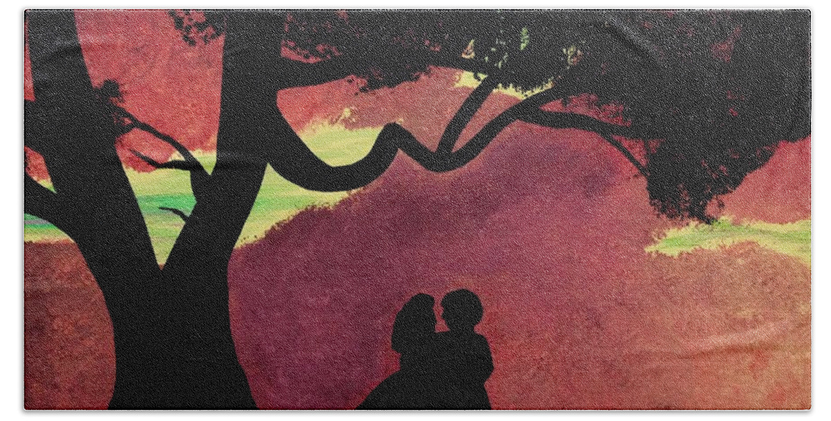 Tree Beach Towel featuring the photograph Fiery Skies of Tara by Annie Walczyk