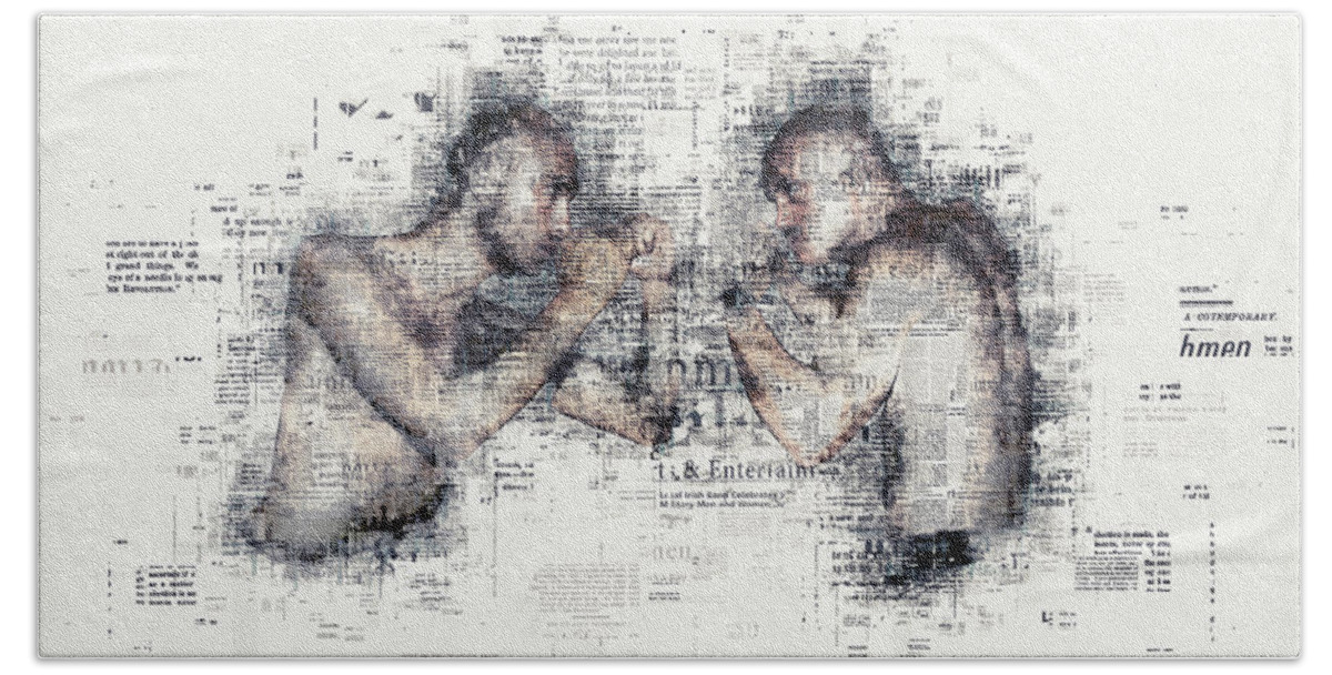 Boxing Beach Towel featuring the photograph Fight by Dray Van Beeck