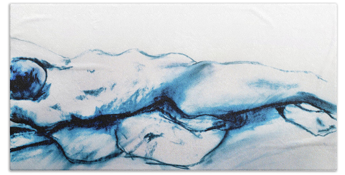 A Set Of Figure Studies Beach Towel featuring the drawing Figure Study Ten by Scott Wallin
