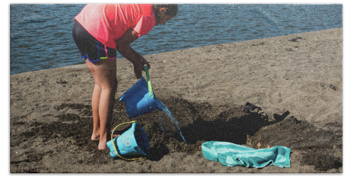 Fill The Hole With Water Beach Towel featuring the photograph Fill the Hole with Water by Tom Cochran