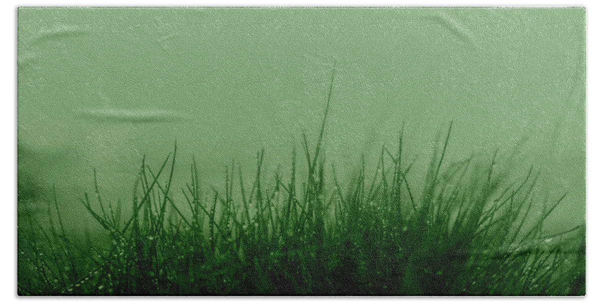 Green Grass Beach Sheet featuring the photograph Fineart-Nature-5 by Preben Stentoft