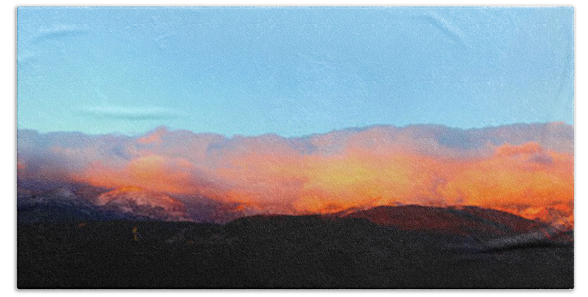 Cloud Beach Towel featuring the photograph Fire Clouds - Panorama by Shane Bechler
