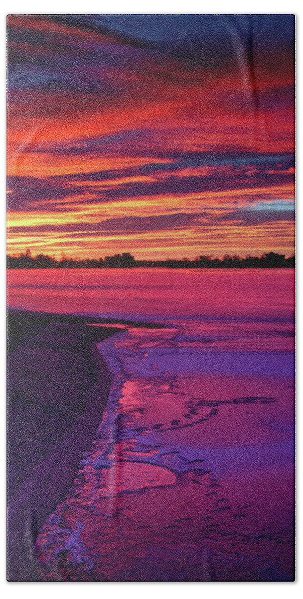 Autumn Beach Towel featuring the photograph Fire Over Sloan's Lake by John De Bord