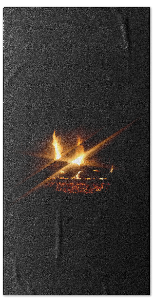 A Cozy Fire Beach Towel featuring the photograph A Cozy Fire by Ellen Henneke