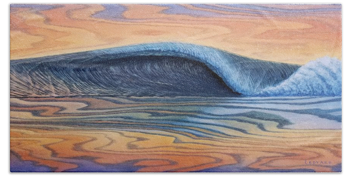 Surf Art Beach Sheet featuring the painting Firewater by Nathan Ledyard