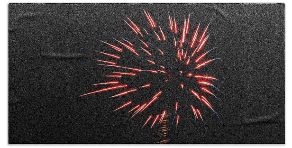 Fireworks Beach Towel featuring the photograph Fireworks 010 by Larry Ward