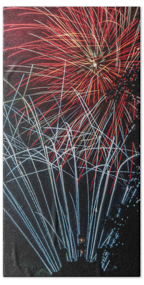 Fireworks Beach Towel featuring the photograph Fireworks 3 by Jerry Gammon