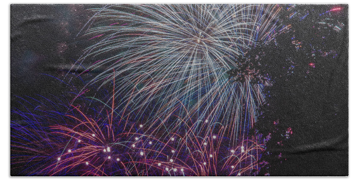 Fireworks Beach Towel featuring the photograph Fireworks 4 by Jerry Gammon