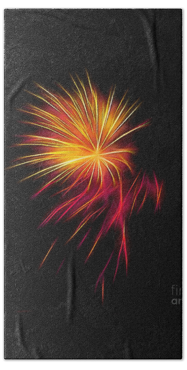 Tote Bags-throw Pillows-modern-contemporary-fractal Art Beach Sheet featuring the photograph Fireworks Abstract Nbr 1 by Scott Cameron