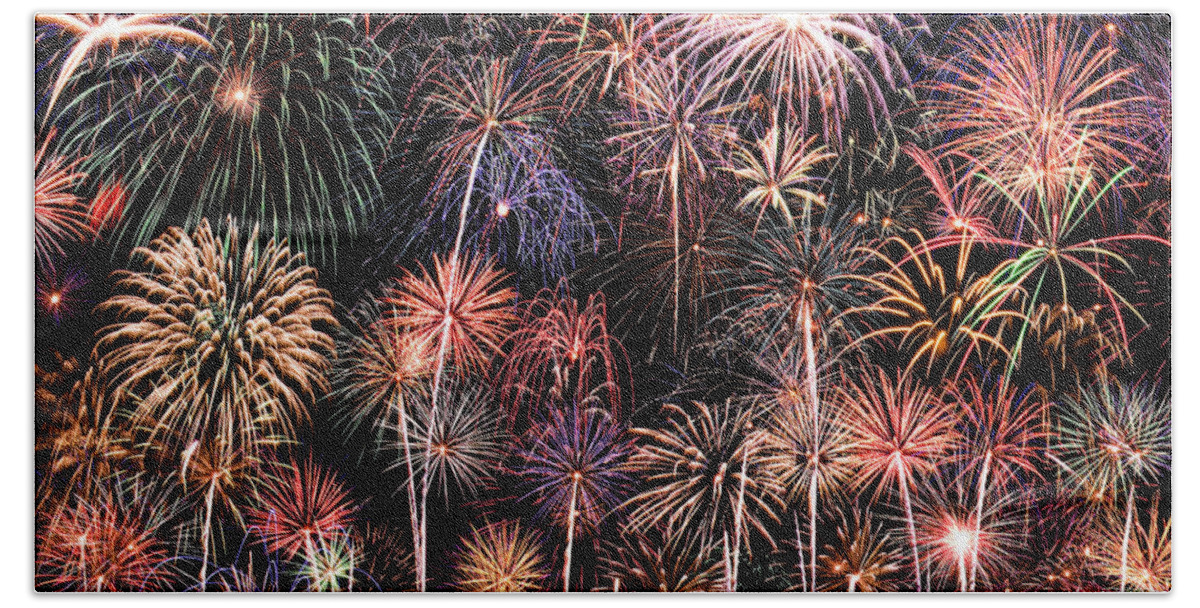 4th Beach Towel featuring the photograph Fireworks Spectacular II by Ricky Barnard