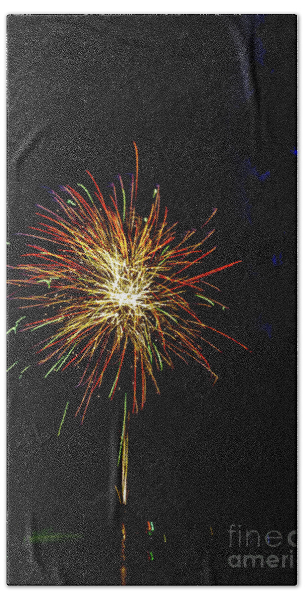 Night Beach Sheet featuring the photograph Fireworks by William Norton