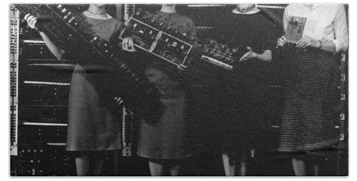 Black And White Beach Towel featuring the photograph First Four Computer Circuit Boards by Science Source