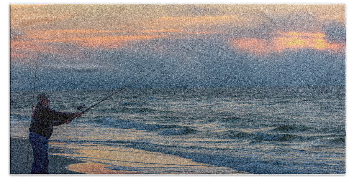 Alabama Beach Towel featuring the photograph Fish on in Alabama by John McGraw