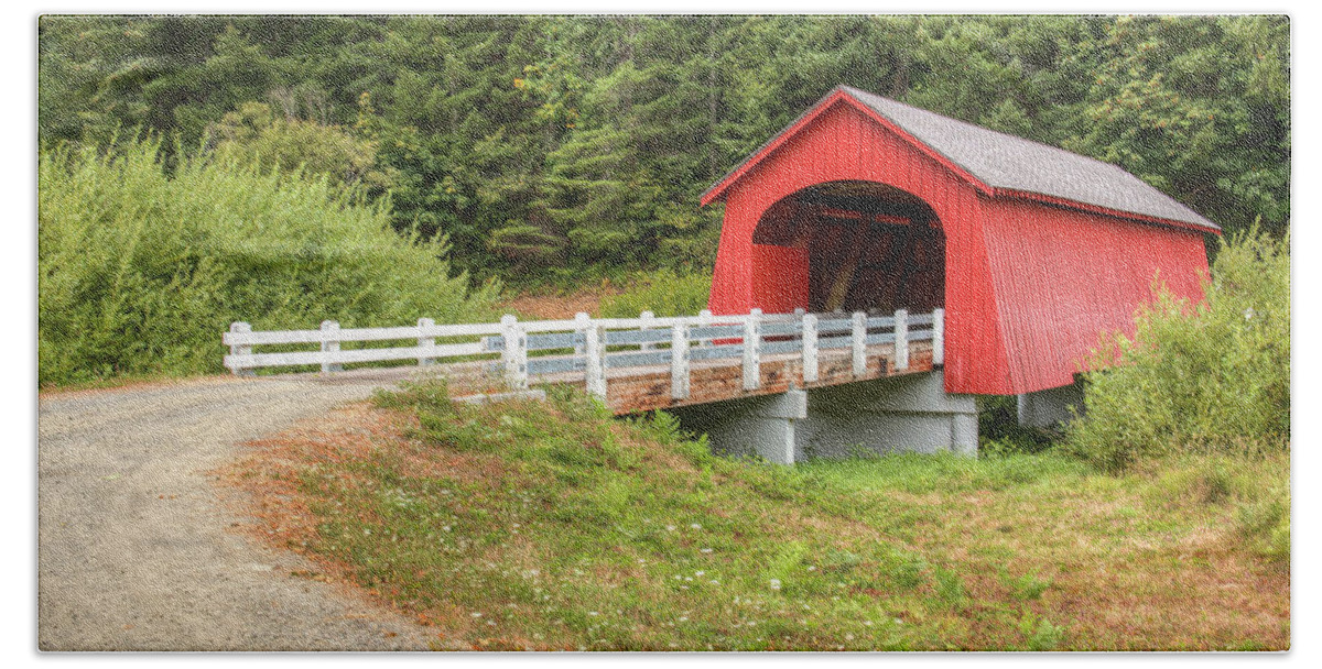 Fisher Covered Bridge Beach Towel featuring the photograph Fisher Covered Bridge by Kristina Rinell