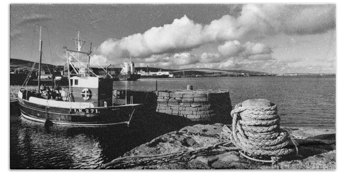 Lerwick Beach Towel featuring the photograph Fishing Boat Lerwick Shetland by Lynn Bolt
