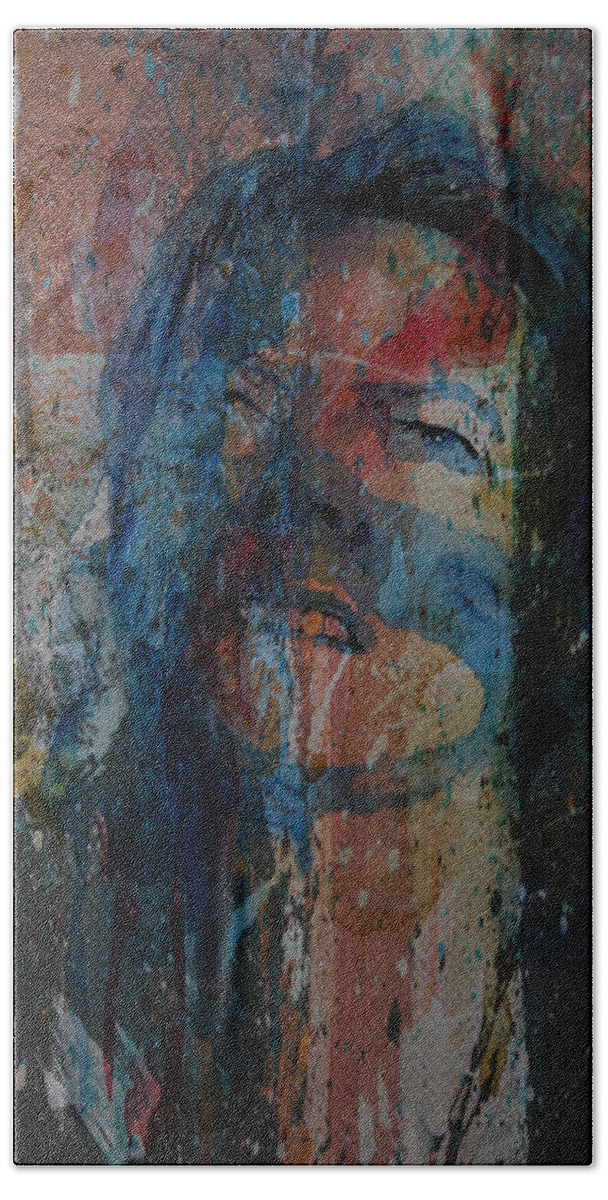 David Bowie Beach Towel featuring the painting Five Years by Paul Lovering
