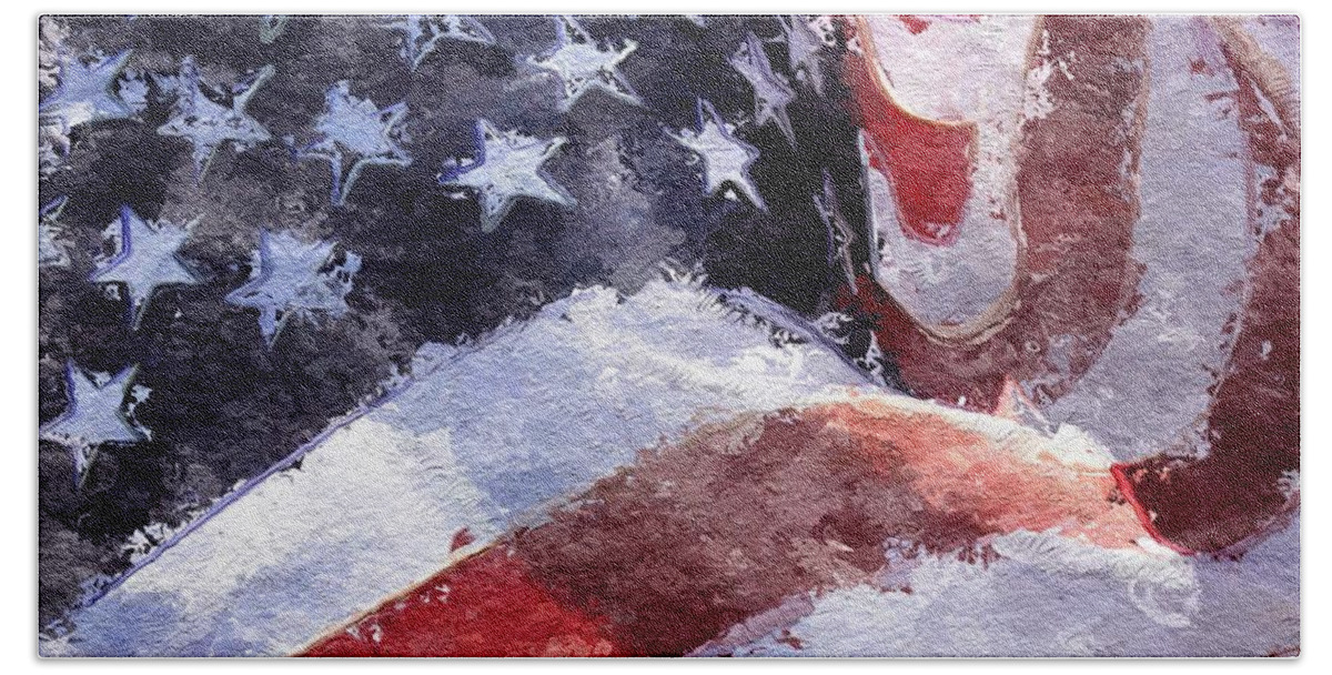 Usa Beach Towel featuring the painting Flag by Mark Taylor