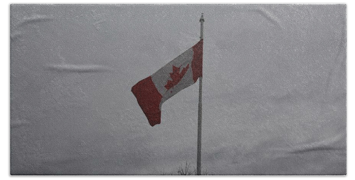 Flag Of Canada Beach Towel featuring the photograph Flag Of Canada by Mariel Mcmeeking