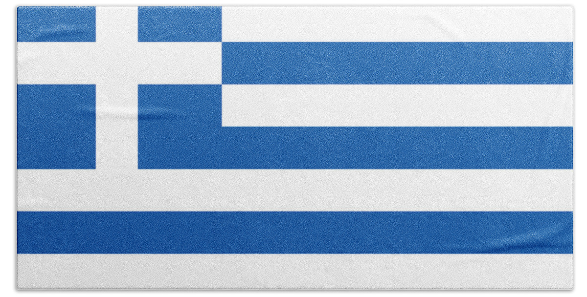Country Beach Sheet featuring the photograph Flag of Greece by Robert Banach