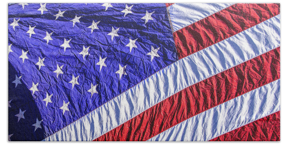 American Beach Towel featuring the photograph Flag by Phil Cardamone