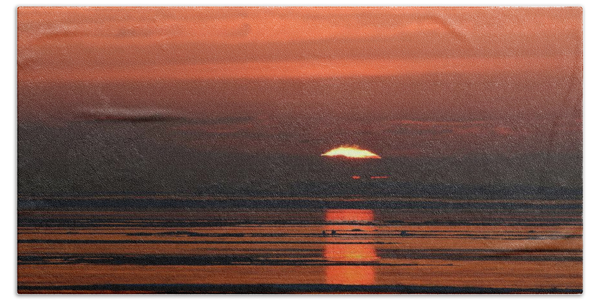 Abstract Beach Towel featuring the digital art Flames On The Sun Two by Lyle Crump