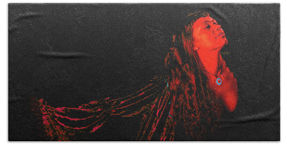 Flames Beach Towel featuring the photograph Flamme Fatale and the Robe by Shelly Wilkerson