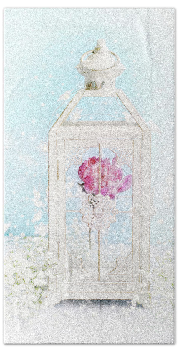 Flower Beach Sheet featuring the photograph Floating Peony Flower by Stephanie Frey