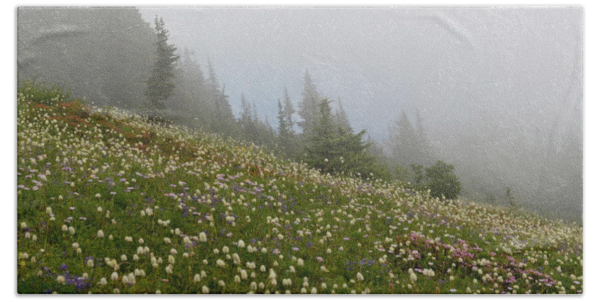 Clouds Beach Towel featuring the photograph Floral Meadow by Brian O'Kelly