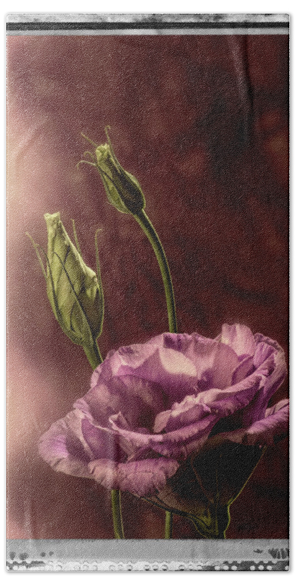 Flowers Beach Towel featuring the photograph Floral Polaroid Transfer by Garry McMichael