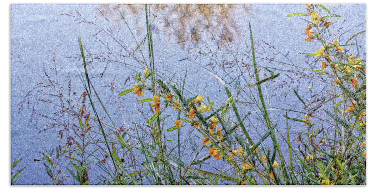 Nobob Beach Sheet featuring the photograph Floral Pond by Amber Flowers