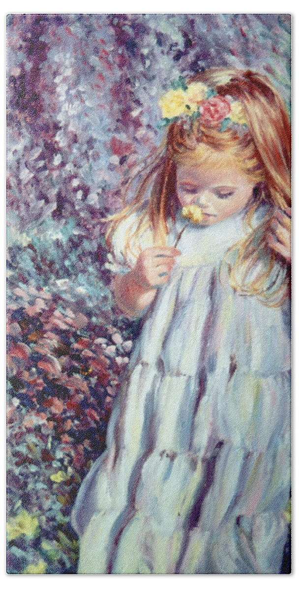 Children Beach Towel featuring the painting Floral Scent by Marie Witte