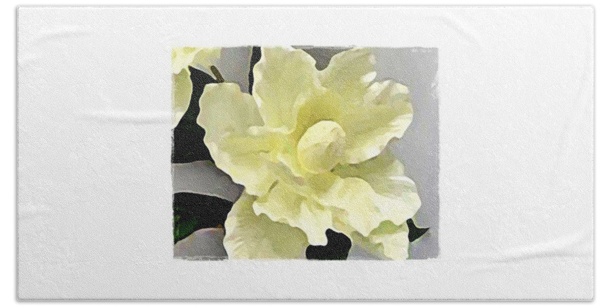 White Beach Towel featuring the digital art Floral Series I by Terry Mulligan