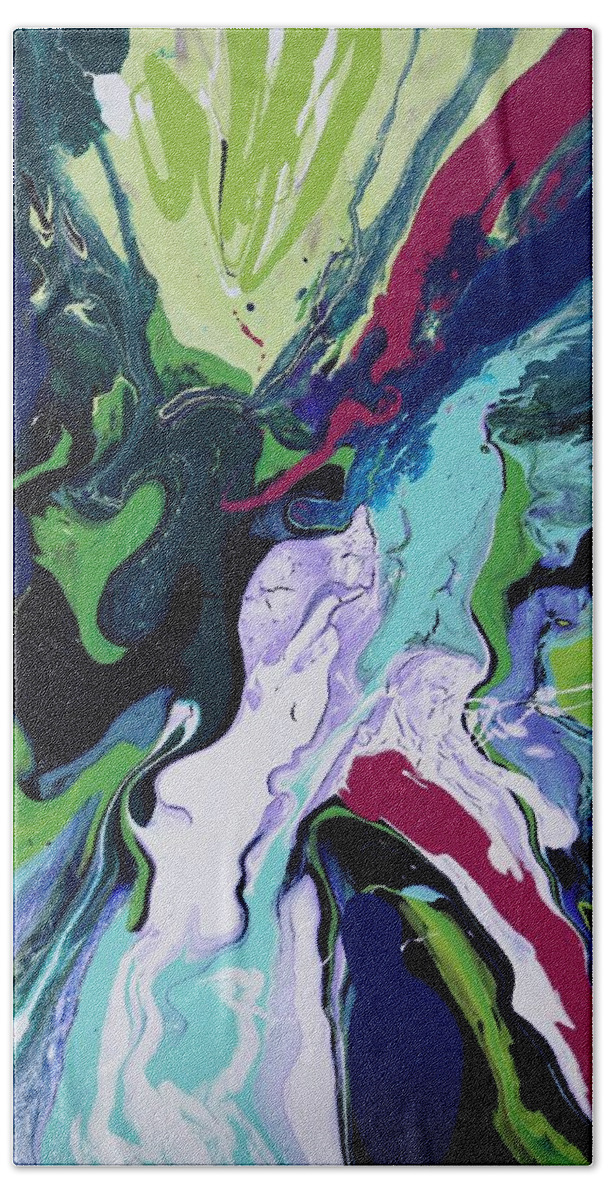 Contemporary Beach Towel featuring the painting FLORIDA GALLERY ABSTRACT No.2 by Carole Sluski