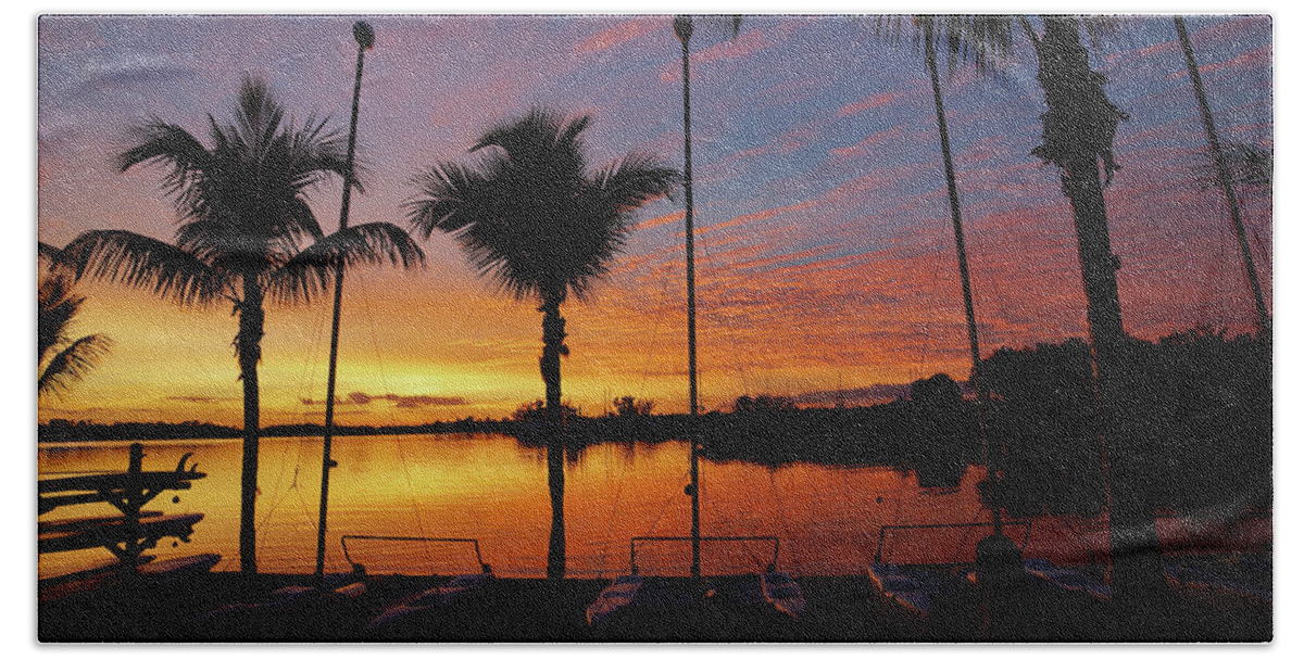 Sunset Beach Towel featuring the photograph Florida Sunset by Rebekah Zivicki