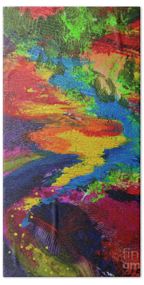 Art Beach Towel featuring the painting Flow by Jeanette French