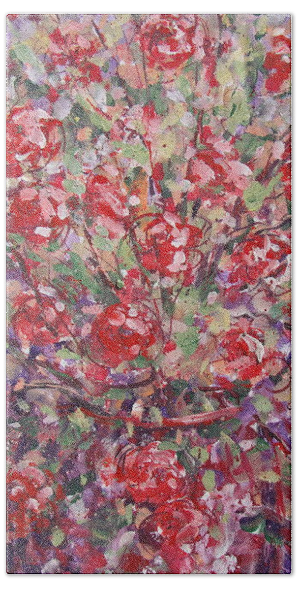 Painting Beach Towel featuring the painting Flower Feelings. by Leonard Holland
