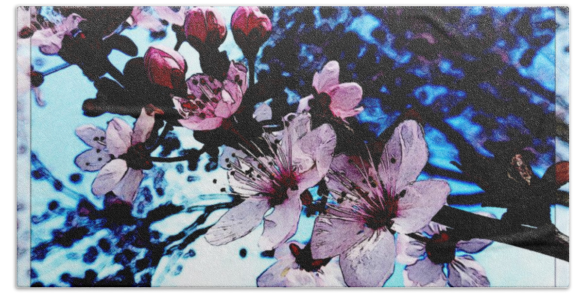 Bloom Beach Towel featuring the photograph Flowering of the Plum Tree 7 by Jean Bernard Roussilhe