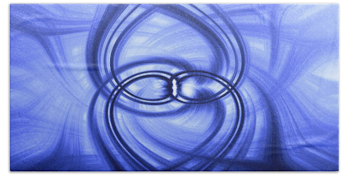Blue Beach Sheet featuring the digital art Fluid Blue by Carolyn Marshall