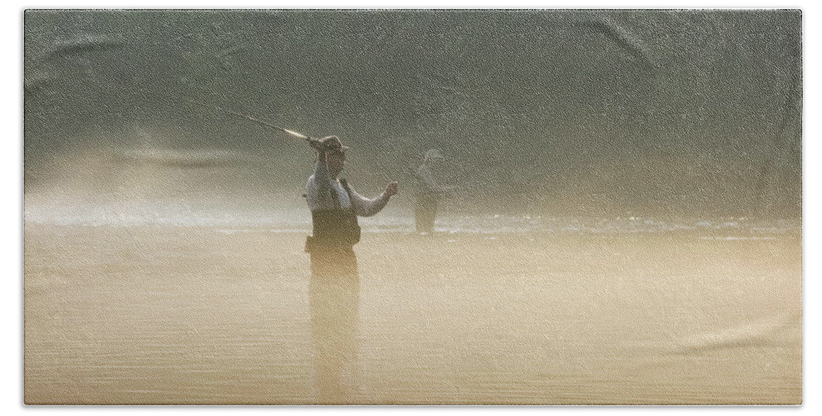 Man Beach Towel featuring the photograph Fly Fishing by Betty LaRue