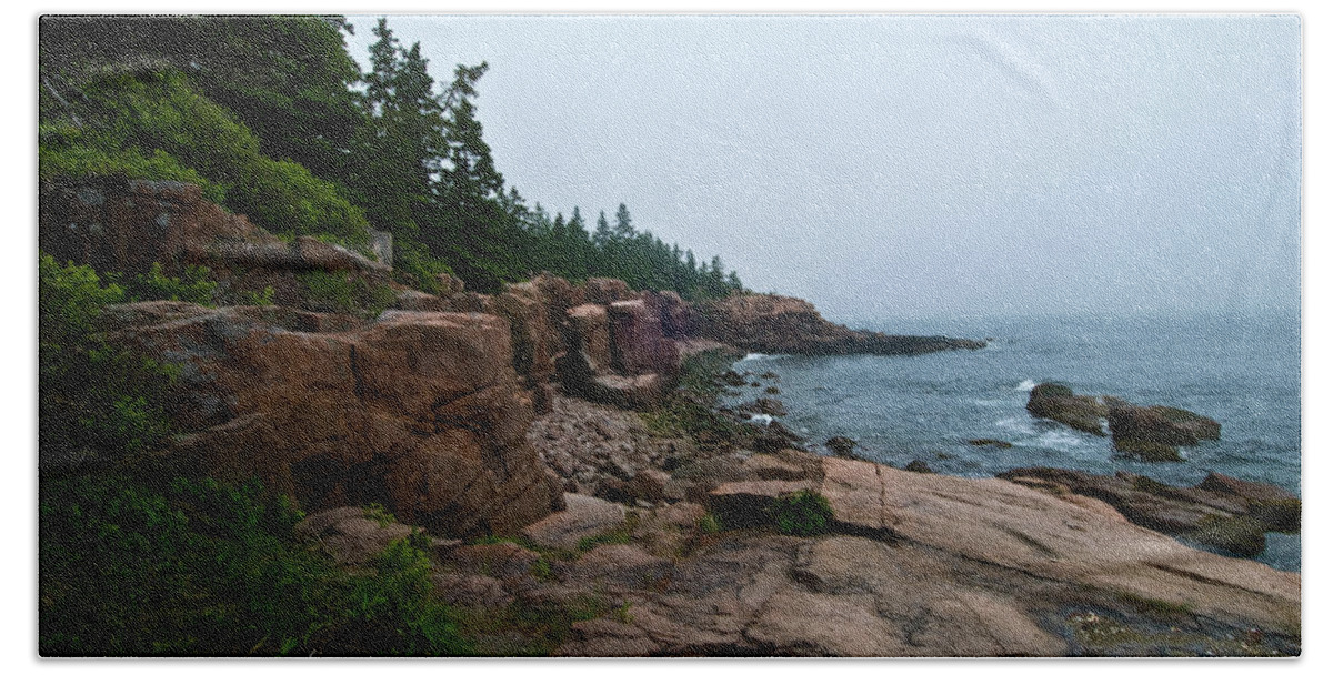 acadia National Park Beach Sheet featuring the photograph Foggy Morning by Paul Mangold