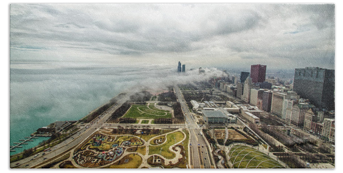 Chicago Beach Towel featuring the photograph Fogscape by Raf Winterpacht