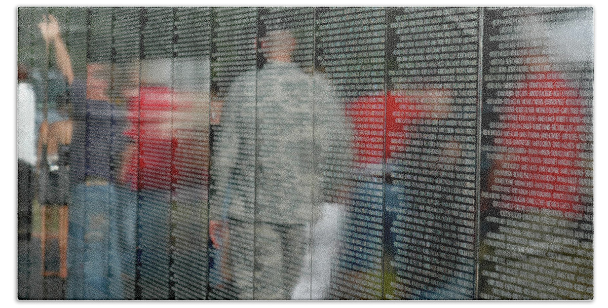 Traveling Vietnam Wall Beach Sheet featuring the photograph For My Country by Carolyn Marshall