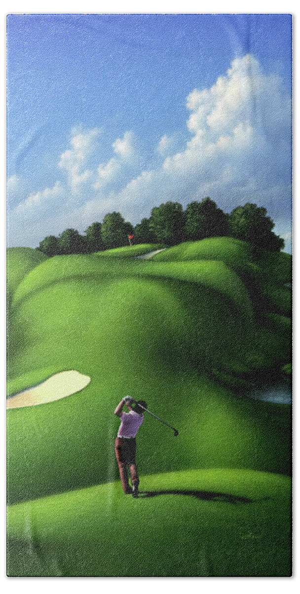 Golf Beach Towel featuring the digital art Foreplay by Jerry LoFaro