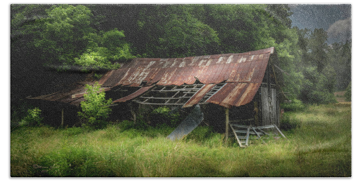 Barn Beach Sheet featuring the photograph Forest Barn by Marvin Spates