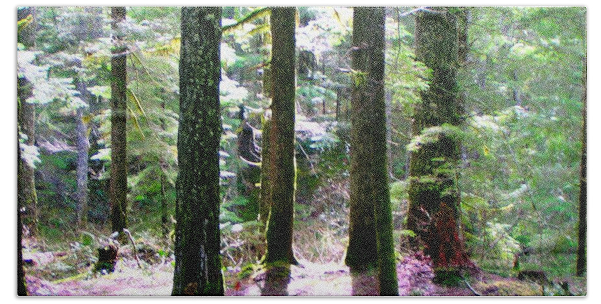 Trees Beach Sheet featuring the photograph Forest Giants by A L Sadie Reneau