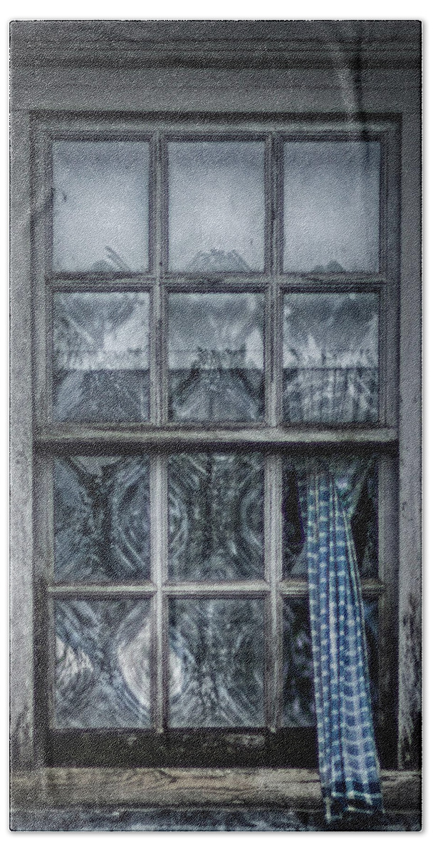 Window Beach Towel featuring the photograph Forgotten Pane by Scott Wyatt