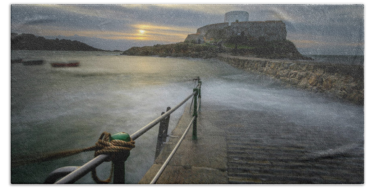 Architecture Beach Towel featuring the photograph Fort grey Guernsey by Chris Smith