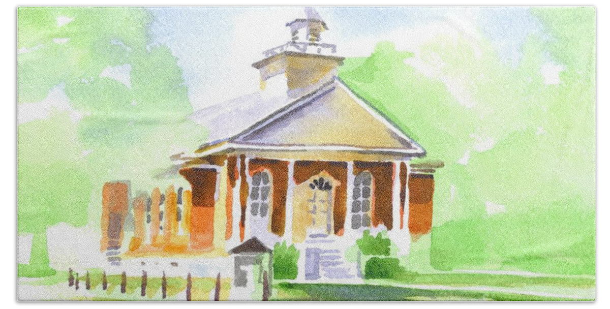Fort Hill Methodist Church 2 Beach Sheet featuring the painting Fort Hill Methodist Church 2 by Kip DeVore