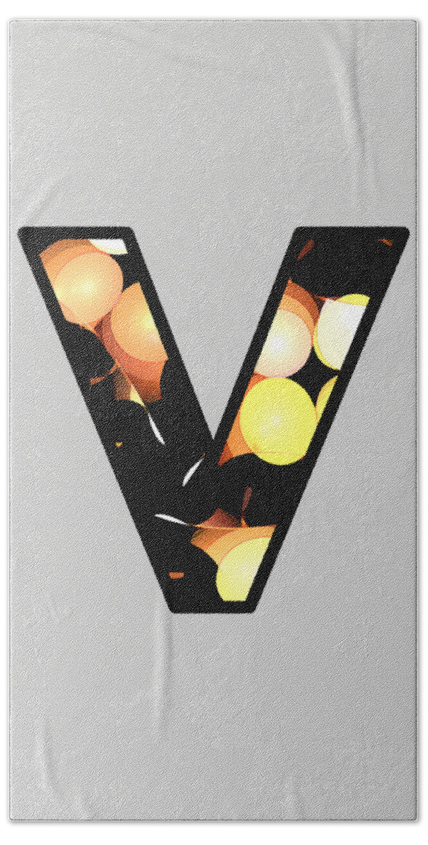 V Beach Towel featuring the digital art Fractal - Alphabet - V is for Visual Perception by Anastasiya Malakhova