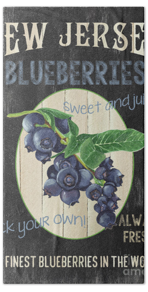 Blueberries Beach Towel featuring the painting Fresh Berries 1 by Debbie DeWitt